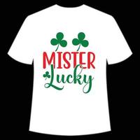 meneer Lucky st. Patrick dag overhemd afdrukken sjabloon, Lucky charmes, Iers, iedereen heeft een weinig geluk typografie ontwerp vector