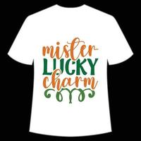 meneer Lucky charme st. Patrick dag overhemd afdrukken sjabloon, Lucky charmes, Iers, iedereen heeft een weinig geluk typografie ontwerp vector