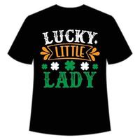 Lucky weinig dame st. Patrick dag overhemd afdrukken sjabloon, Lucky charmes, Iers, iedereen heeft een weinig geluk typografie ontwerp vector