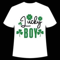 Lucky jongen st. Patrick dag overhemd afdrukken sjabloon, Lucky charmes, Iers, iedereen heeft een weinig geluk typografie ontwerp vector