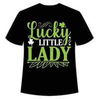 Lucky weinig dame st. Patrick dag overhemd afdrukken sjabloon, Lucky charmes, Iers, iedereen heeft een weinig geluk typografie ontwerp vector