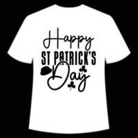 gelukkig st Patrick dag overhemd afdrukken sjabloon, Lucky charmes, Iers, iedereen heeft een weinig geluk typografie ontwerp vector