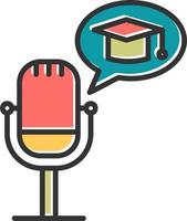 onderwijs podcast vector icoon