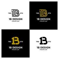 1b ib 13 ontwerp icoon brief eerste logo reeks verzameling vector