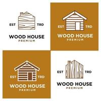 hout huis logo icoon ontwerp vector illustratie reeks verzameling