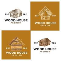 hout huis logo icoon ontwerp vector illustratie reeks verzameling