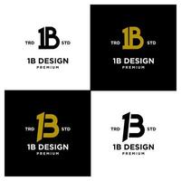 1b ib 13 ontwerp icoon brief eerste logo reeks verzameling vector