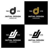 dj eerste ontwerp brief reeks verzameling logo vector