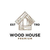 hout huis logo icoon ontwerp vector illustratie