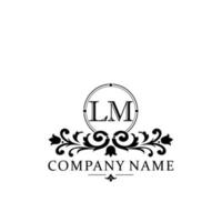 brief lm bloemen logo ontwerp. logo voor Dames schoonheid salon massage kunstmatig of spa merk vector