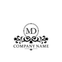 brief md bloemen logo ontwerp. logo voor Dames schoonheid salon massage kunstmatig of spa merk vector