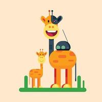 schattig giraffe tekenfilm dieren ontwerp vector