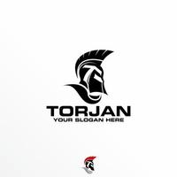 helm trojan viking spartaans voorkant kant met haar- beeld grafisch icoon logo ontwerp abstract concept vector voorraad. kan worden gebruikt net zo een symbool verwant naar vechter of ridder.