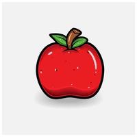 appel fruit tekenfilm met gemakkelijk helling en details. vector