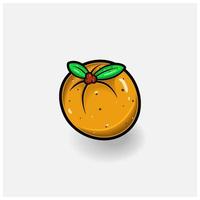 oranje fruit tekenfilm met gemakkelijk helling en details. vector