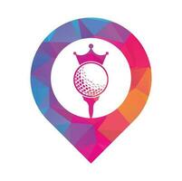 koning golf vector logo ontwerp. golf bal met kroon vector icoon.