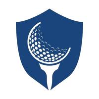 golf logo ontwerp sjabloon vector. golf bal Aan tee logo ontwerp icoon. vector