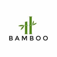 groene bamboe logo ontwerpsjabloon vector