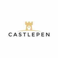 kasteel en fontein pen icoon Aan wit achtergrond. vector logo ontwerp.