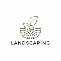 gemakkelijk landschapsarchitectuur logo ontwerp sjabloon vector