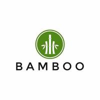 groen bamboe cirkel logo ontwerp sjabloon vector