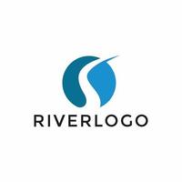 vector rivier- logo ontwerp sjabloon