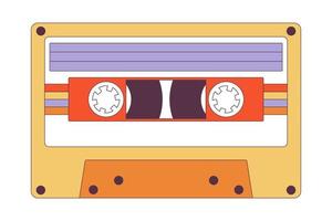 retro stereo muziek- cassette plakband. analoog magnetisch audio plakband. cassette met retro etiket net zo wijnoogst voorwerp voor 80s opwekking mengen plakband ontwerp. vlak tekenfilm vector illustratie Aan wit achtergrond.