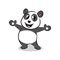 vrij schattig chibi panda tekenfilm vector. gelukkig tekenfilm panda illustratie vector