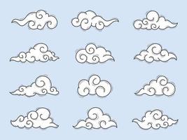 Chinese stijl wolken vrije vorm en veel vorm wolken zijn perfect voor uw decoratie. vector