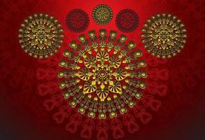 achtergrond met gouden mandala's, ronde Indisch patroon, moslim patroon vector