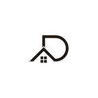 brief d huis dak gemakkelijk goemetric logo vector