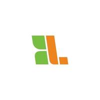 brief l abstract blad groen meetkundig logo vector