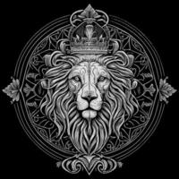 verbijsterend tekening portretteert de majestueus hoofd van een leeuw versierd met een kroon, symboliserend macht en royalty. ingewikkeld details brengen deze vorstelijk schepsel naar leven, creëren een werkelijk boeiend stuk van kunst vector