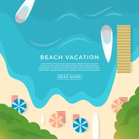 Flat Beach vakantie vectorillustratie vector