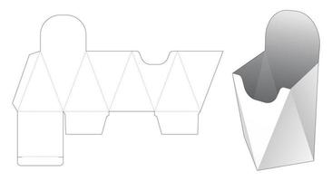 prisma vormige franse gebakken container gestanst sjabloon vector