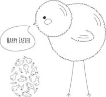 gelukkig Pasen hand- getrokken groet kaart vector