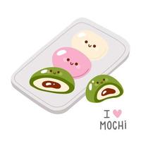 tekening Aziatisch voedsel mochi vector
