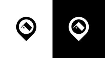 huis dak logo plaats pin GPS icoon illustratie stijl ontwerpen Sjablonen vector