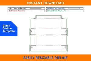 gegolfd standaard- Verzending doos, karton karton doos dieline sjabloon blanco dieline sjabloon vector