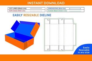 gegolfd standaard- Verzending doos, karton karton doos dieline sjabloon doos dieline en 3d doos vector