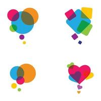 bubble kleurrijke logo afbeeldingen instellen vector