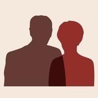 portret silhouet van Mens en vrouw, concept van ontmoeting, team, vennootschap, stel, vrienden, geïsoleerd vector
