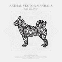 hond mandala. vintage decoratieve elementen. oosters patroon, vectorillustratie. vector