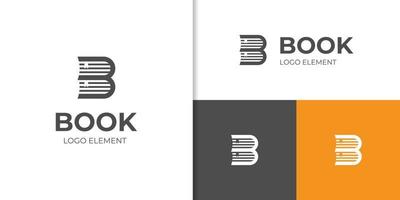 brief b boek logotype icoon ontwerp element. boek op te slaan logo ontwerp sjabloon vector