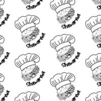 shoarma kebab logo patroon snel voedsel. naadloos patroon. vector