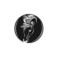 paard hoofd grafisch logo sjabloon, vector illustratie Aan wit achtergrond voorraad illustratie