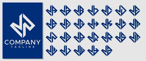 luxe plein brief n logo ontwerp sjabloon. modern lijn nn n brief logo vector. vector