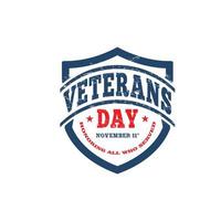veteranen dag, eerbiedigen allemaal wie geserveerd. hand- belettering groet kaart met getextureerde handgemaakt brieven en achtergrond in retro stijl vector