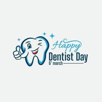 gelukkig tandarts dag logo vector sjabloon ontwerp