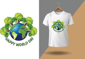 gelukkig wereld dag t overhemd ontwerp vector